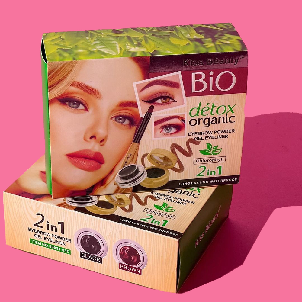 Kiss Beauty Bio Detox Organic Eyebrow Powder & Gel Eyeliner 2-in-1