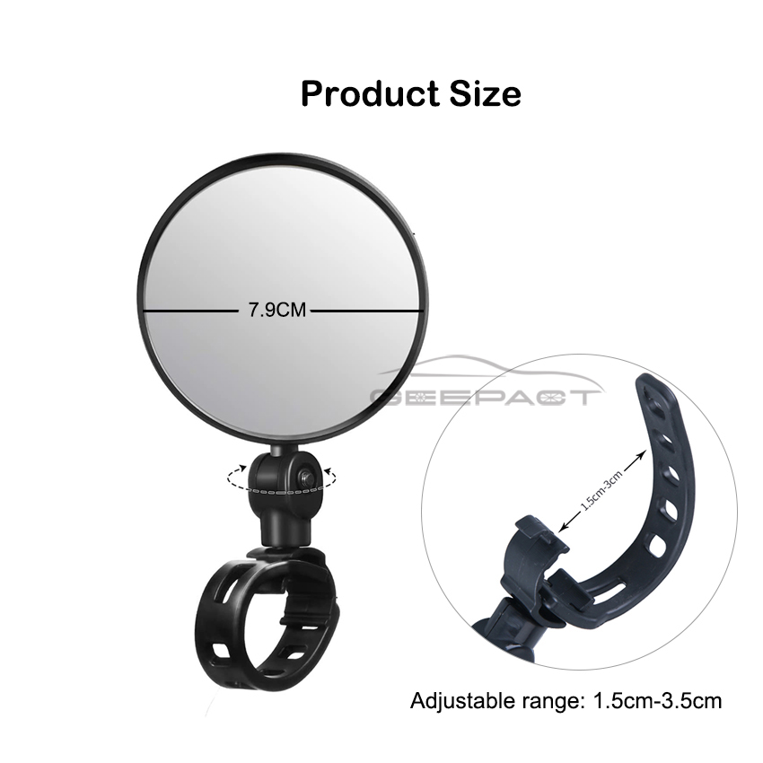 Geepact 2 PCS  Rearview Mirror Bicycle Mirror Handlebar Rearview Wide Angle 360°Rotate Looking Glass Universal Cycling  Rear View Mirror  for Bike MTB Electric Scooter Motorcycle. 