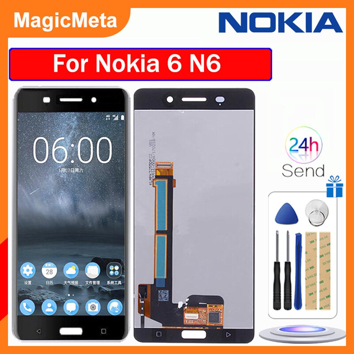 MagicMeta For Nokia 6 N6 TA-1021 LCD Display Touch Screen Digitizer Assembly Replacement Parts For Nokia6 TA-1033 TA-1025 5.5" Screen