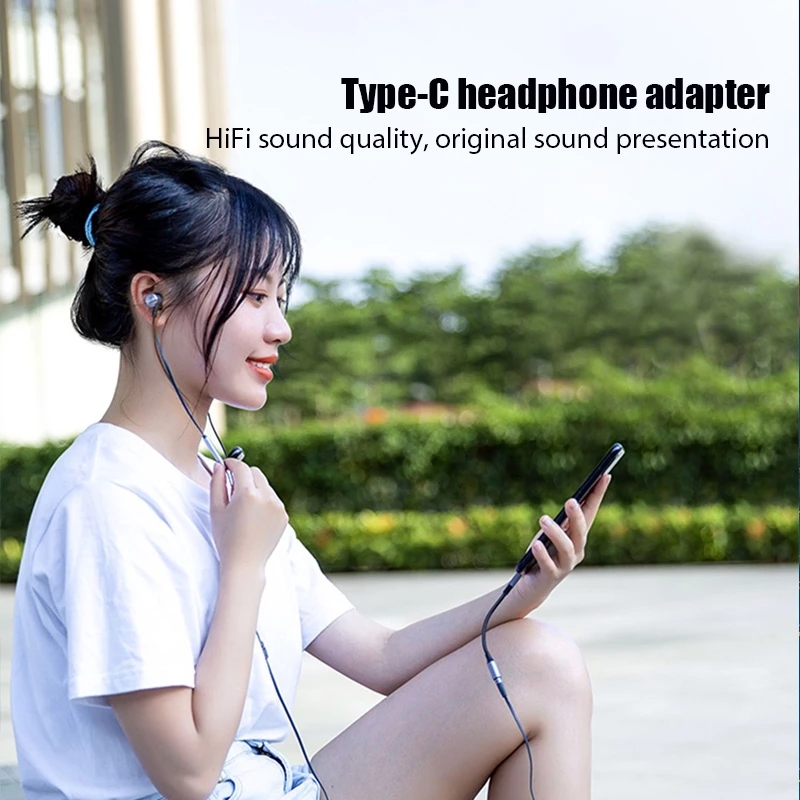 DAMILE 09U Type C to 3.5mm Adapt Jsaux To Usb C To 3.5MM Headphone Jack Adapter Audio Cable. 