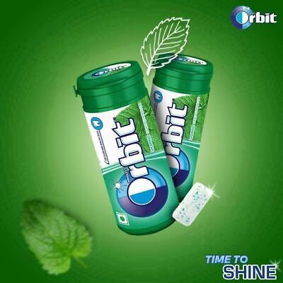 Orbit Sugar Free Chewing Gum Spearmint 2pack*22gm INDIAN. 