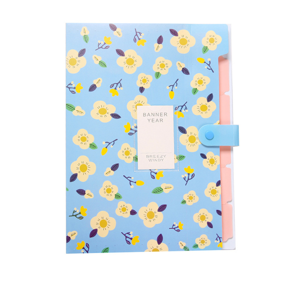 Fresh Floral Filing Production Folder Multi-Function 6 Into Mezzanine File A4 Document File Folder School Office Supplies. 