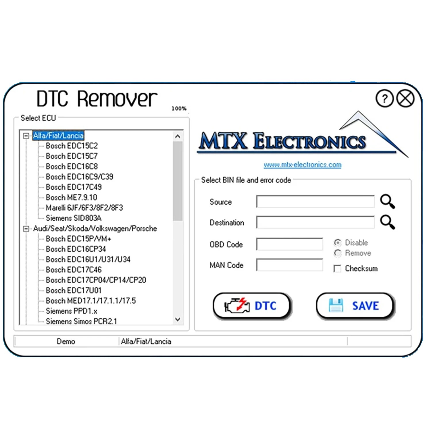 ECU DTC Remover Software OBD2 ECU Chip Tuning Software Full MTX DTC Remover. 