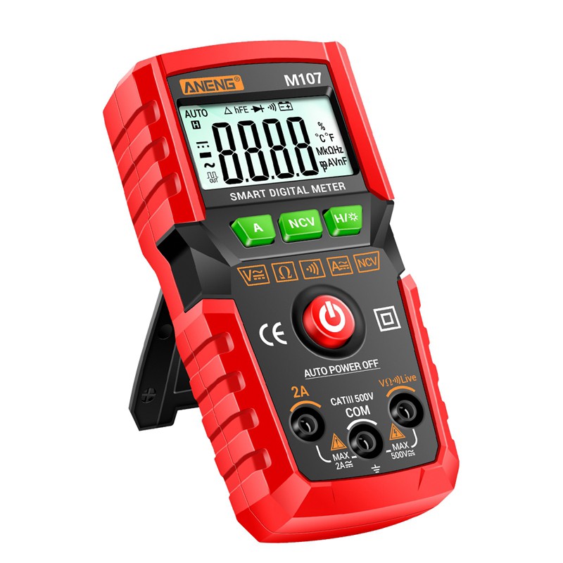 Nax Aneng M107 Smart Digital Multimeter 4000 Count Ac/Dc Voltage Current Mini Meter With Backlight. 