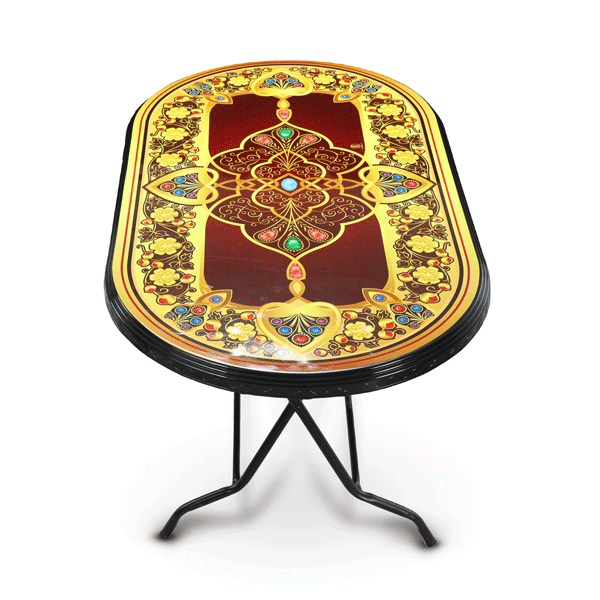 RFL Dining Table 6 Seat Family S/L Print Crest Black 938560. 