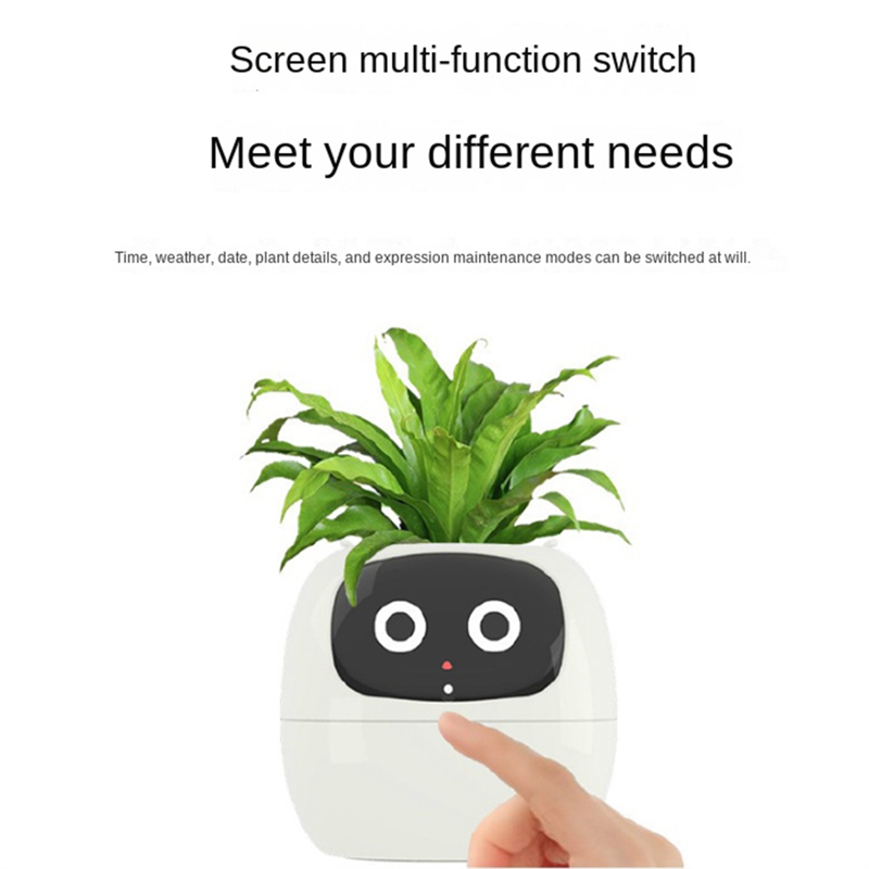 Ivy Smart Planter,USB Rechargeable Indoor Small Flower Pot for Indoor Decoration Make Raising Plant Easy and Fun White. 
