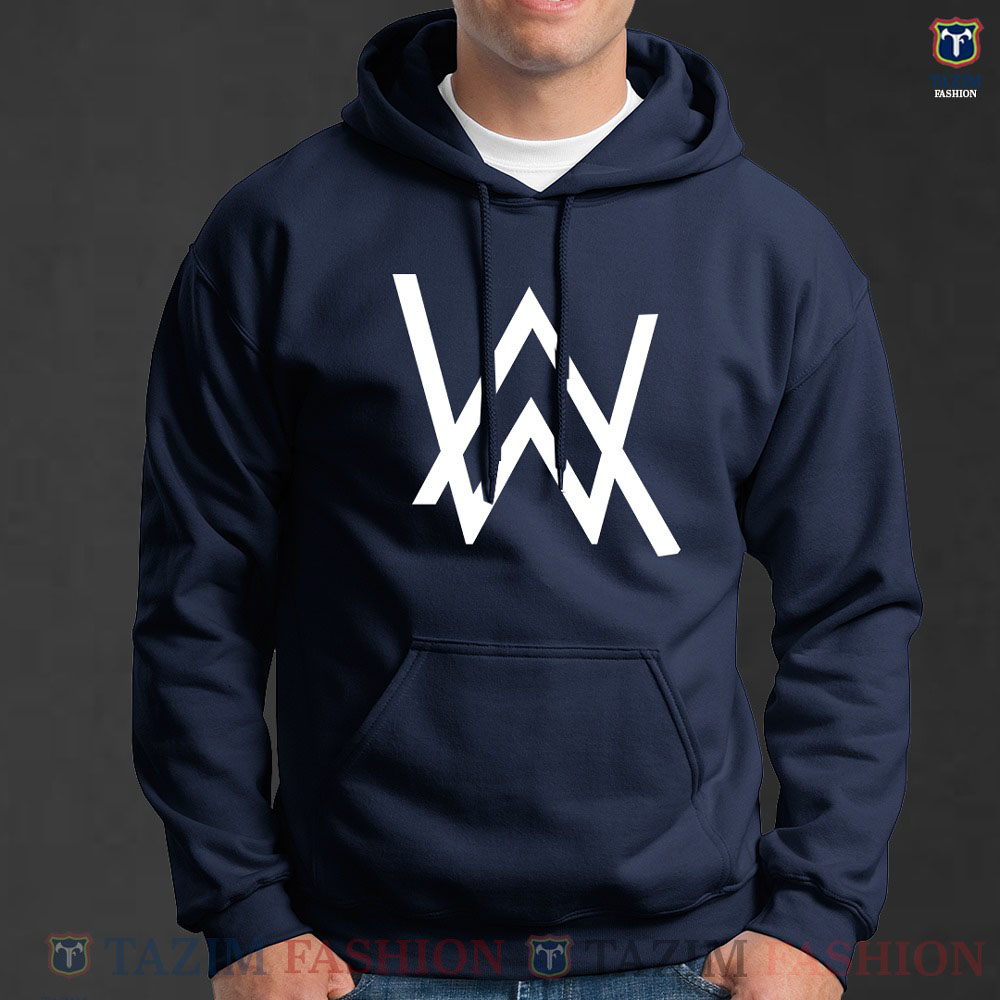 Alan Walker Stylish Navy Blue Cotton Long Sleeve Hoodie By Tazim