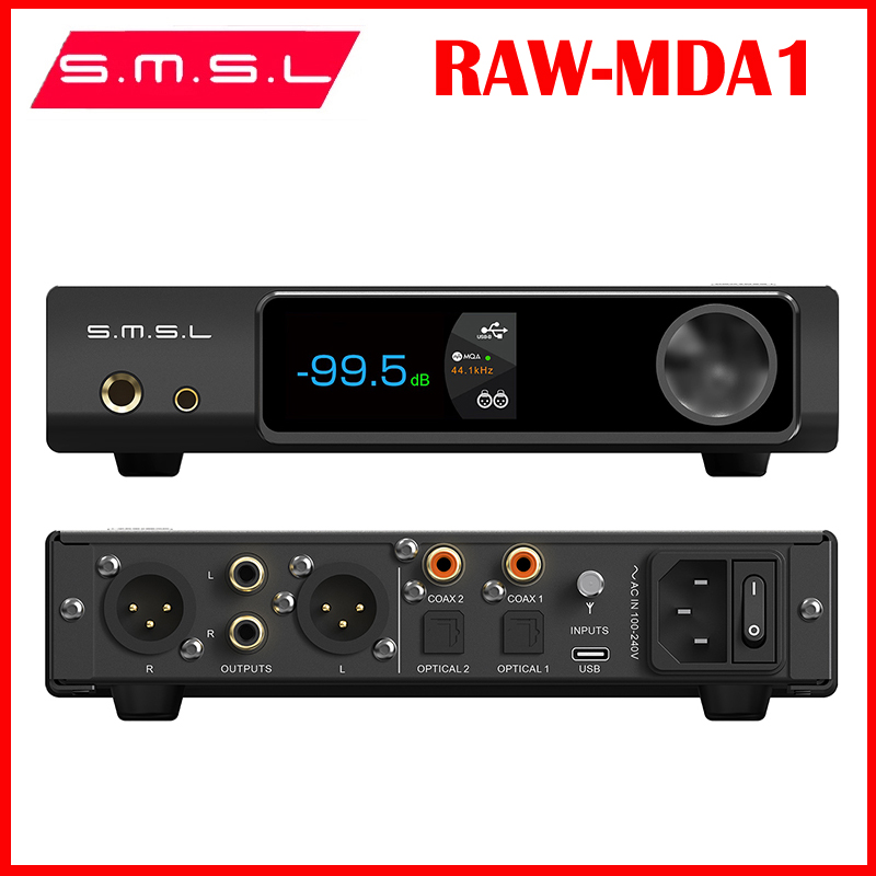 SMSL RAW-MDA1 Digital Audio Decoder USB DAC LDAC 24bit/96kHz MQA APTX/HD SBC And AAC DSD Balanced Bluetooth 5.1 DSD512 Decoding