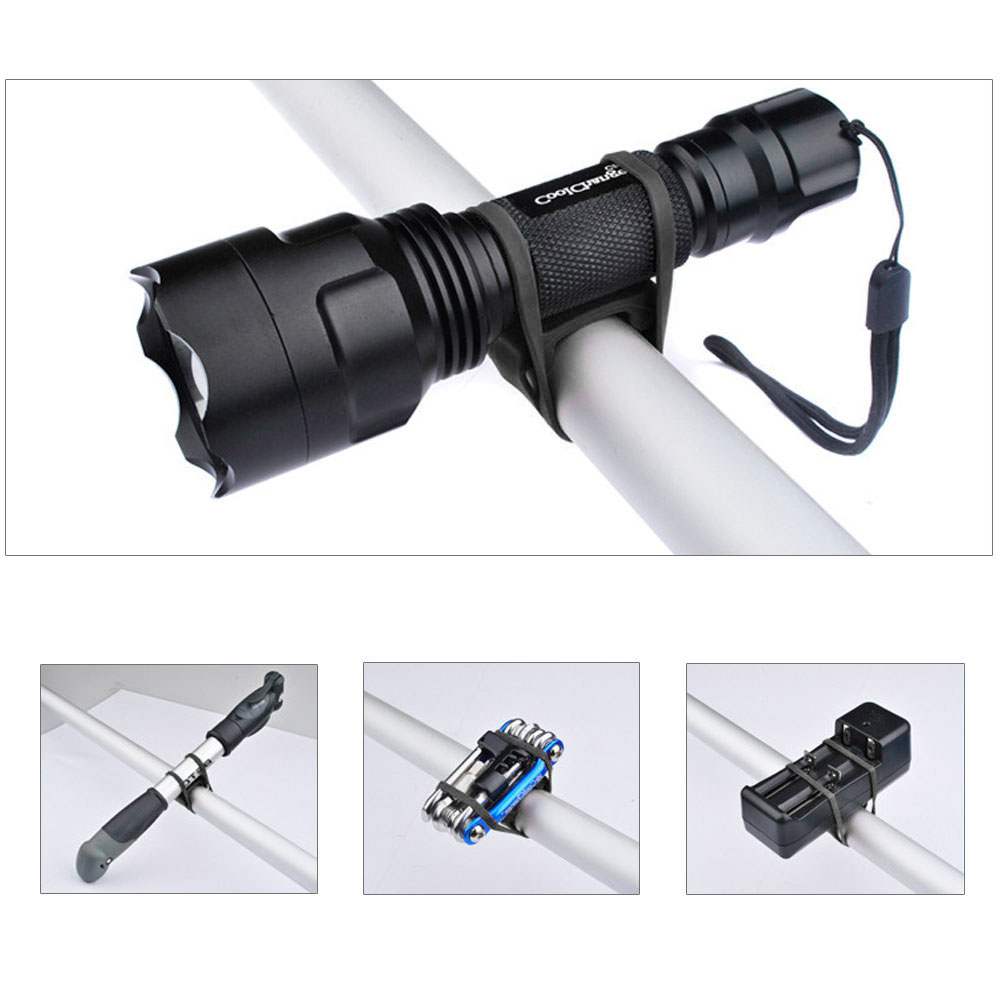 mountain bike high elastic silicone rubber band universal bicycle band tie light with multi-functional band. 