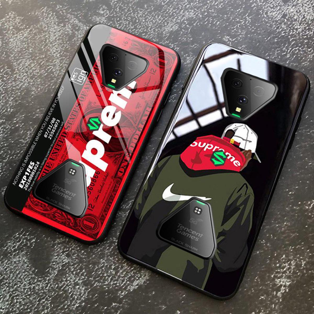 Lejia】Supreme for Black Shark case tempered glass mirror covers