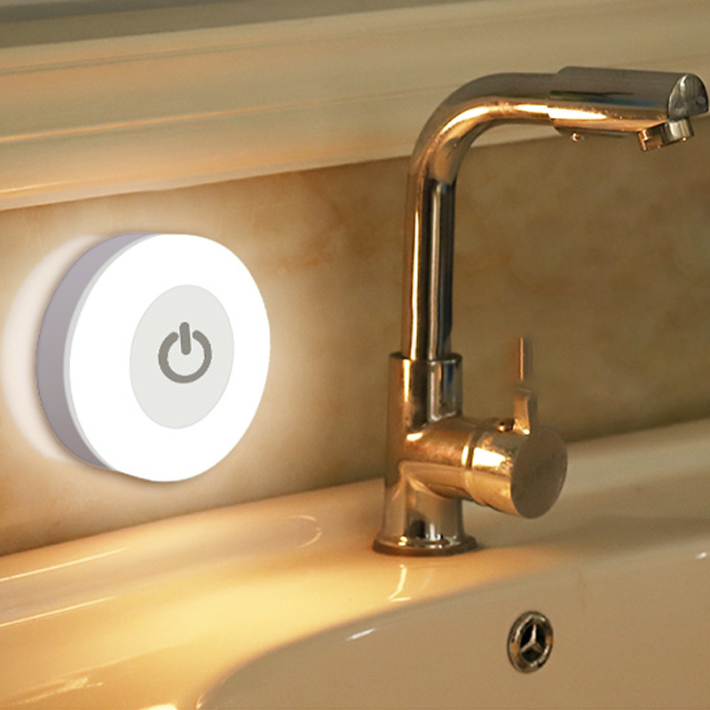 3 Mode LED Sensor Night Light Flashlight Magnetic Base Wall Light USB Rechargeable Round Portable Dimming Soft Light Night Light. 