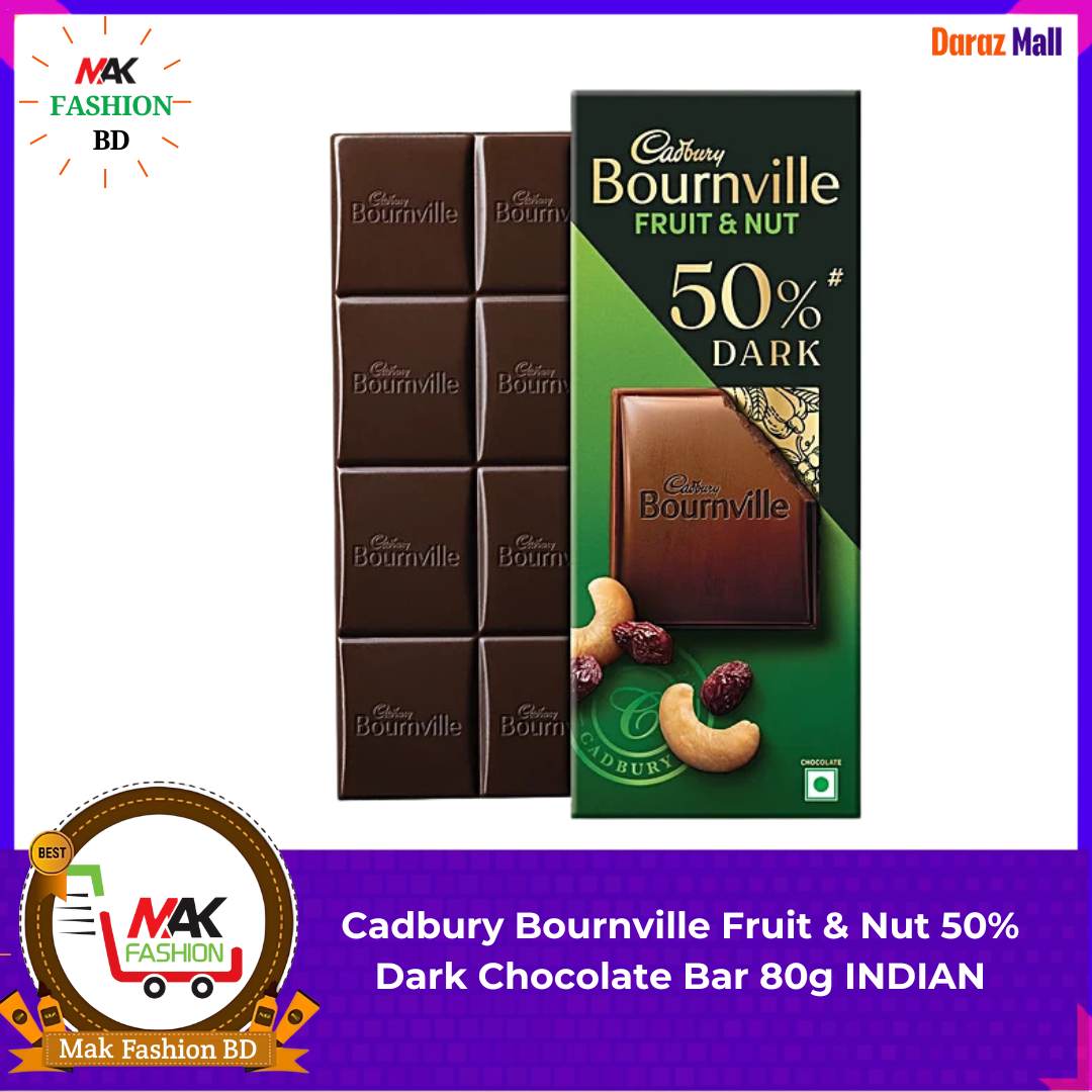 Cadbury Bournville Fruit & Nut 50% Dark Chocolate Bar 80g INDIAN