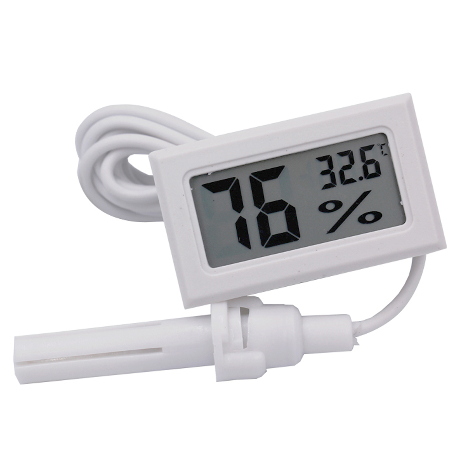 Digital Thermometer Hygrometer - Portable Mini LCD Temperature Humidity Meter - Comes with a Probe and Batteries - Handy Environmental Monitoring
