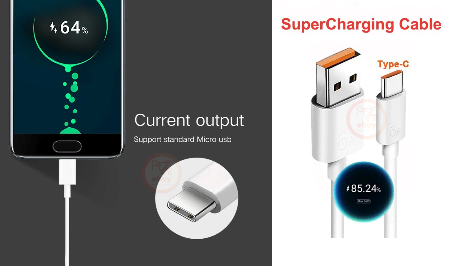 1.5M Type-C USB Super Fast Charging DATA Cable (Compatible with  All type of Android Phones, Power Bank, TWS Bluetooth & Speakers). 