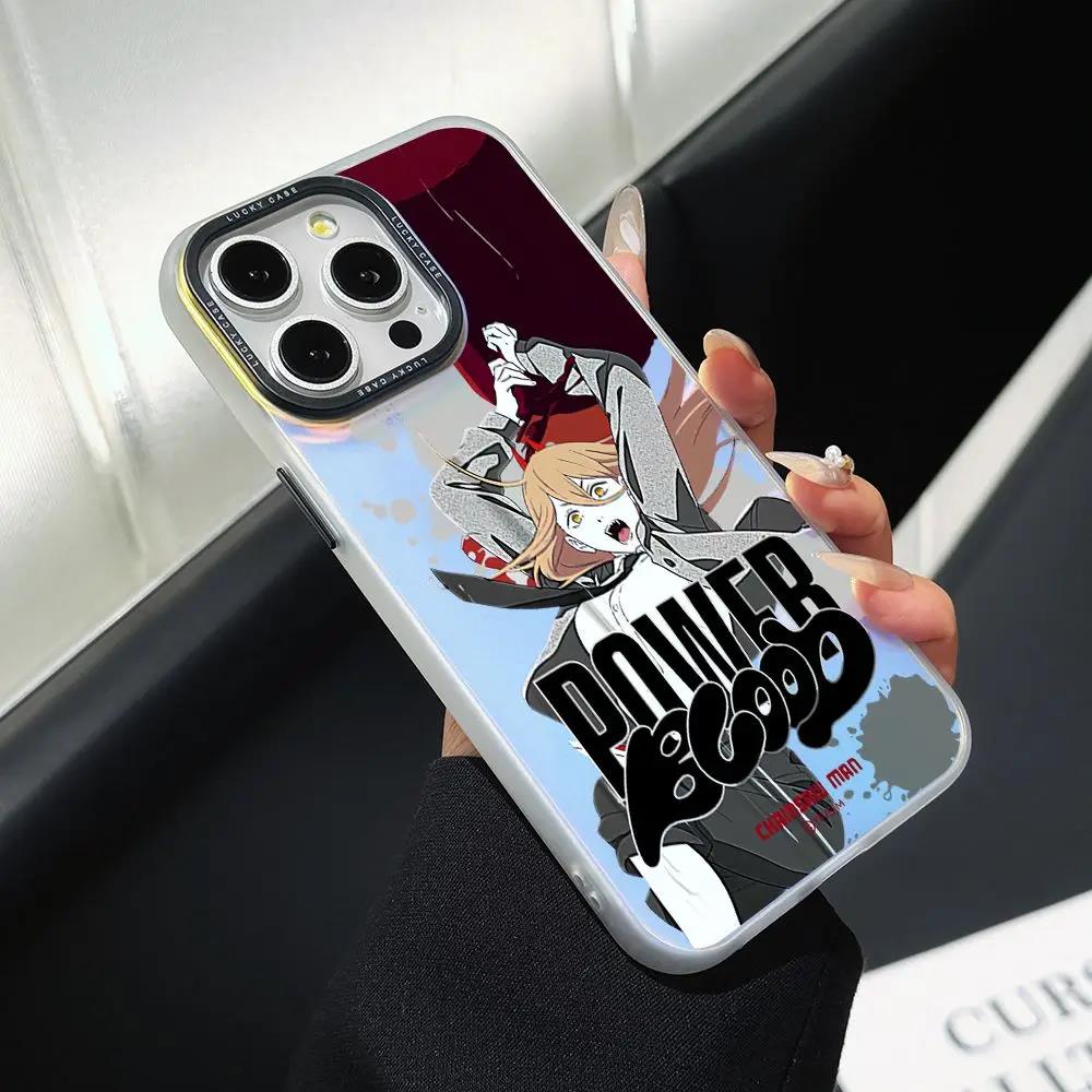 Chainsaw Man Pochita Phone Case for iPhone 16 15 14 Plus relax13 12 11 Pro Max X Xs XR 8 7 Gradient Color IMD Hard Cover. 