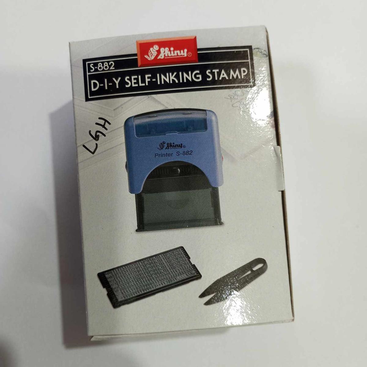 Self Inking Stamp Set Custom Personalised DIY Business Name Number Address Printing Rubber Stamp with Tweezers Kit Black