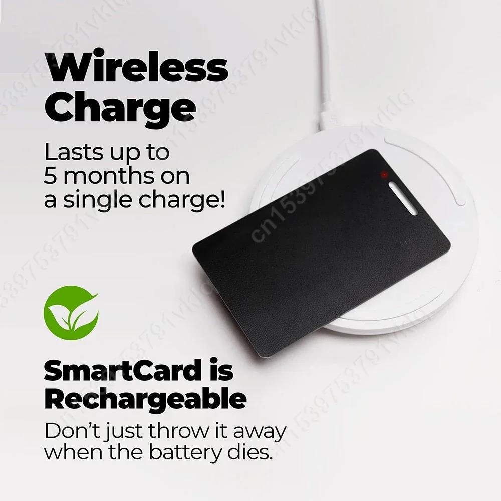 Anti-lost Smart Card Wallet Tracker Card Location Tracking Smart Tag Works with Apple Find My App Slim Item Finder Rechargeable. 