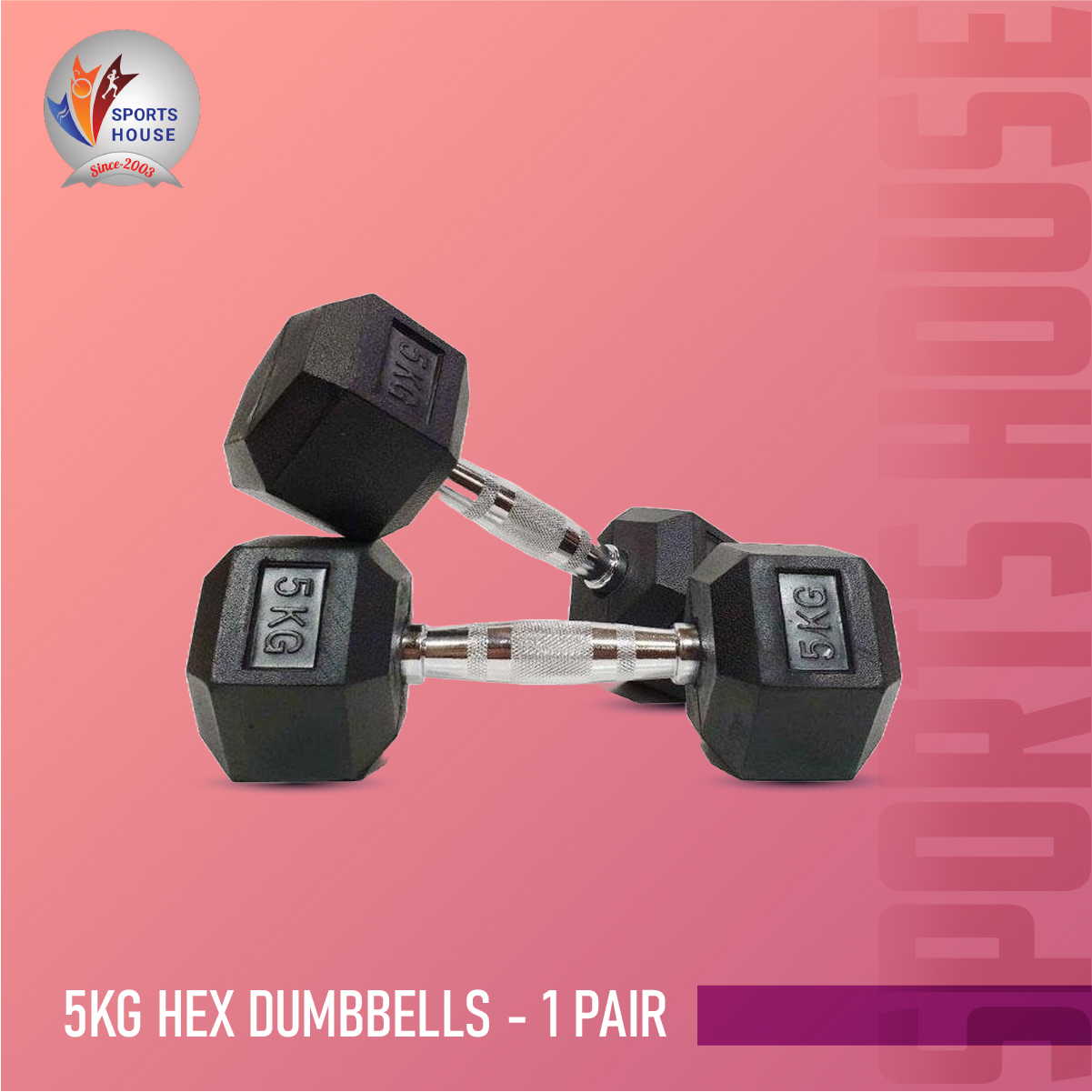 5kg hex dumbbells pair