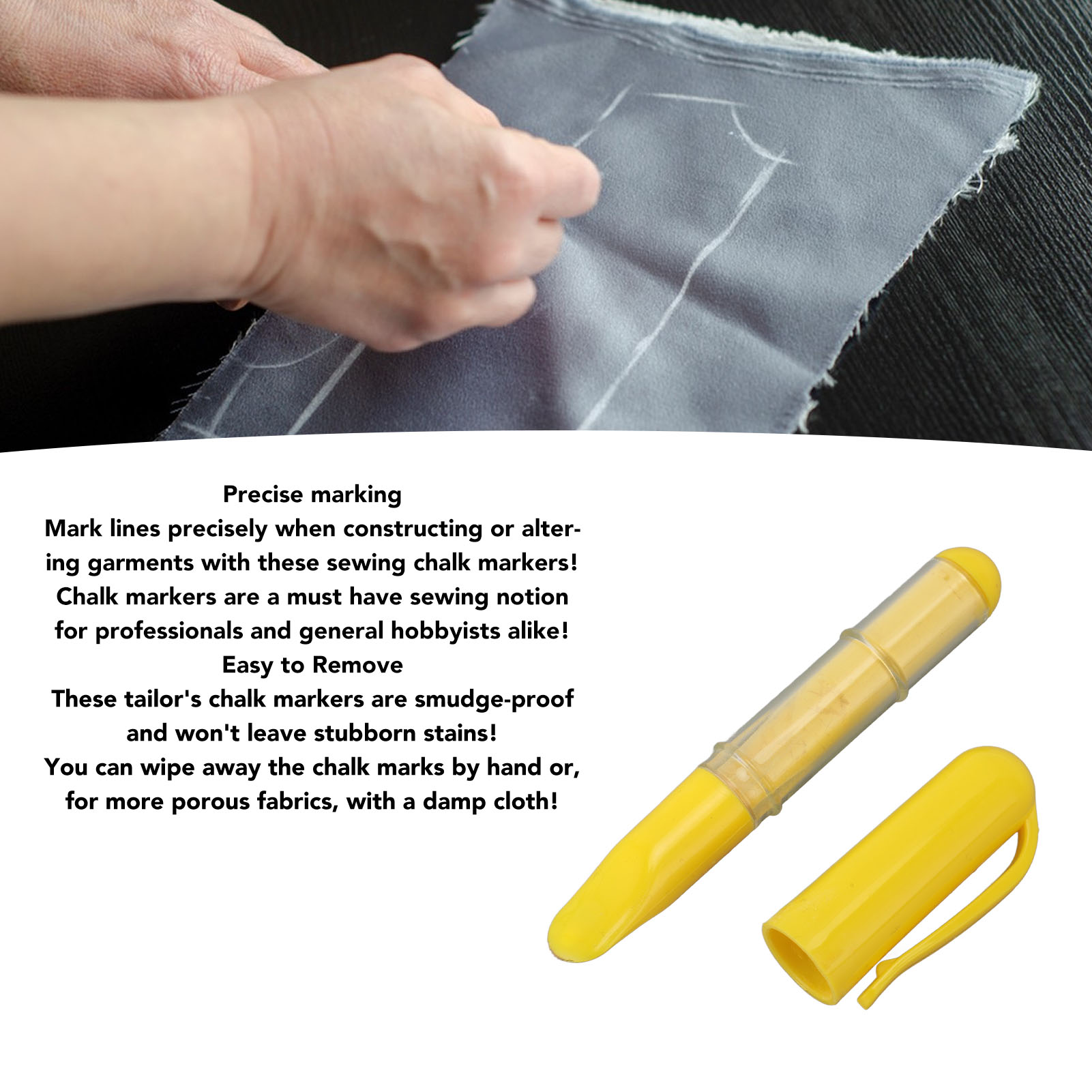 Fabric Chalk Liner Pen Portable Fabric Chalk Marker Easy To Remove for Quilting. 