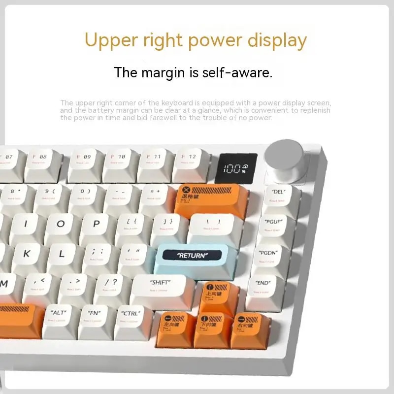 WEIKAV K75 Wireless Mechanical Keyboard Power Display Screen Multifunctional Knob Three Mode Gaming Keyboard 81 Keys Gasket Mac. 
