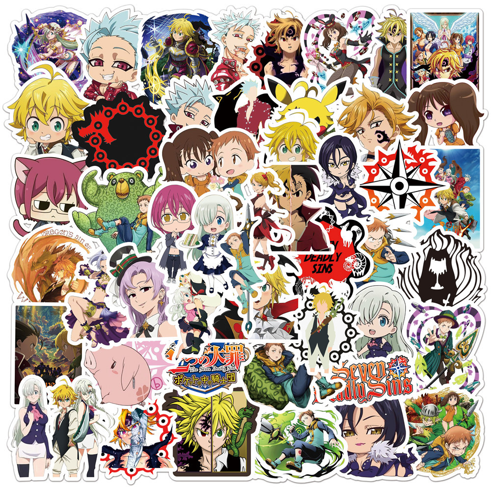 50 Japanese Anime the Seven Deadly Sins Graffiti Stickers Motorcycle Trunk Waterproof Stickers for Laptop