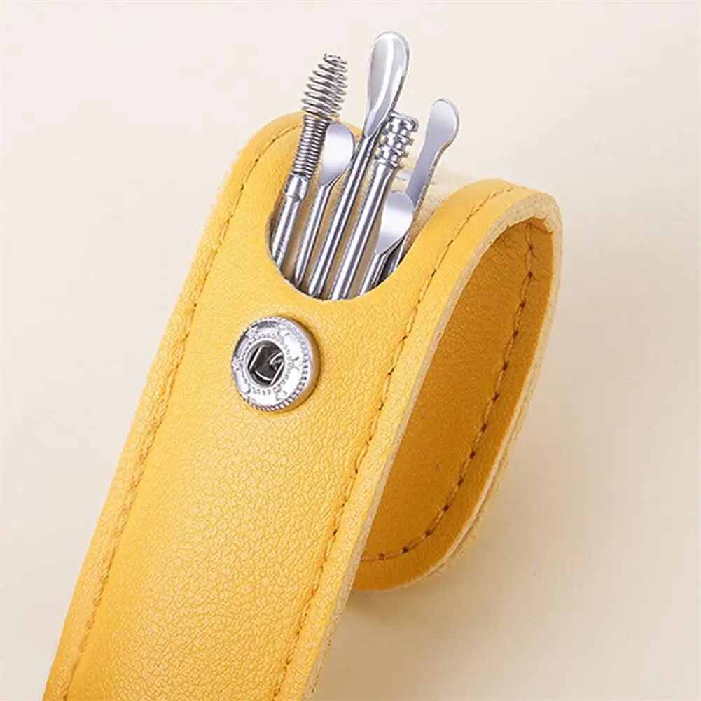 6pcs/set Ear Cleaner Wax Vac Removal Stainless Steel Ear Wax Pickers Ear Cleaning Tools Spoon Earwax Remover Beauty Health Earpick. 