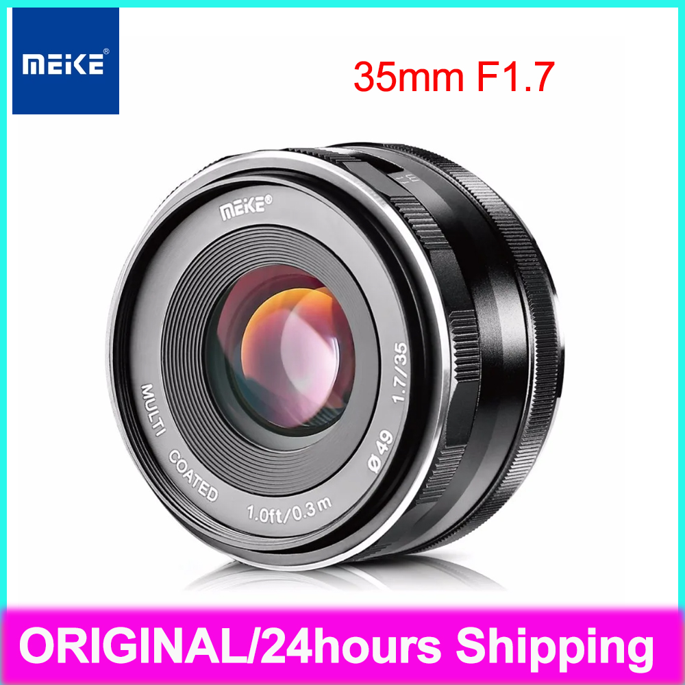 Meike 35mm F1.7 Camera Lens APS-C Large Aperture Manual Focus for Panasonic Olympus Fujifilm Sony Canon M10 M5 Mount Camera