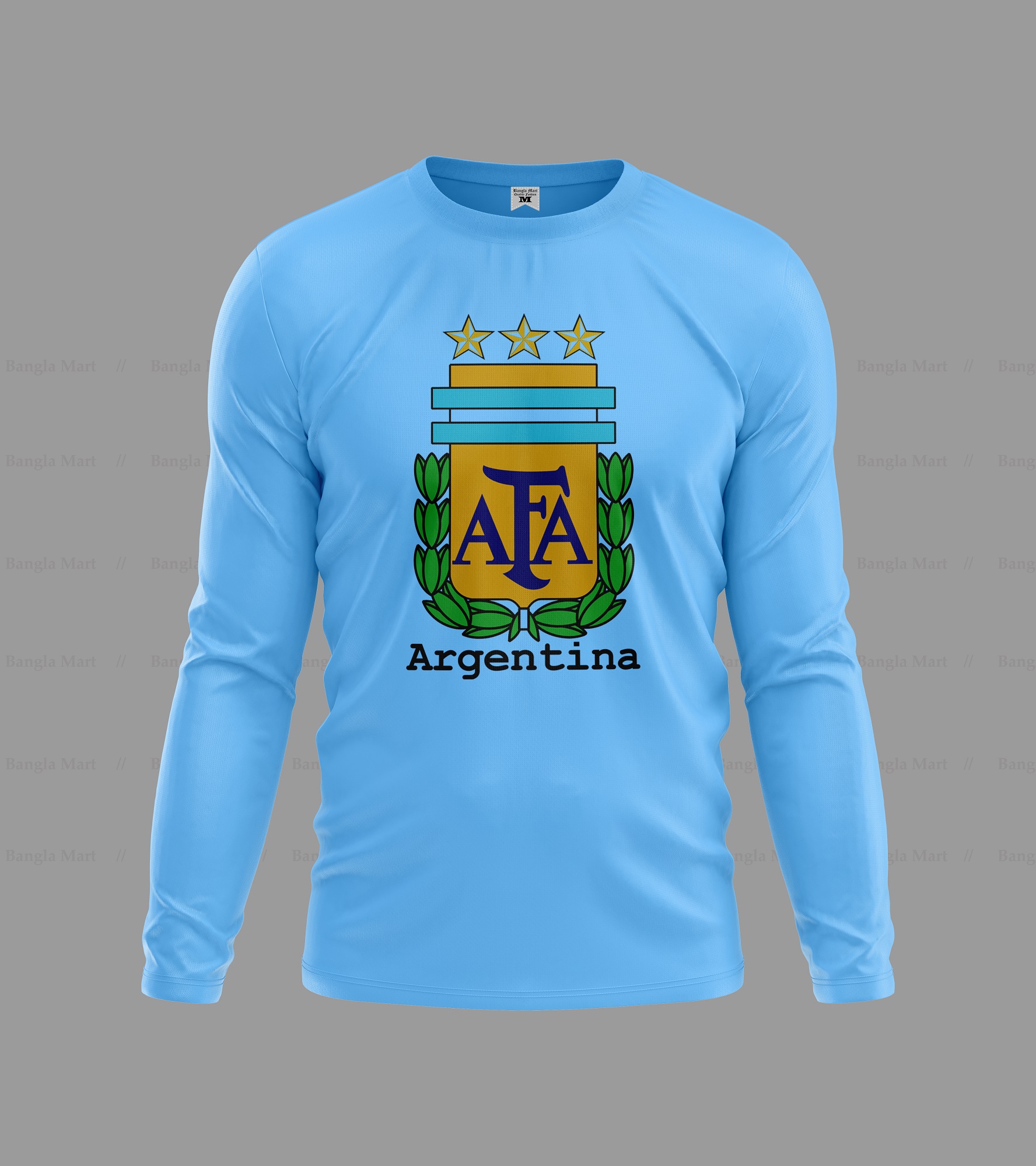 Argentina Football New Three Star Logo Full Hata Tshirt - T Shirt - T Shirt. 