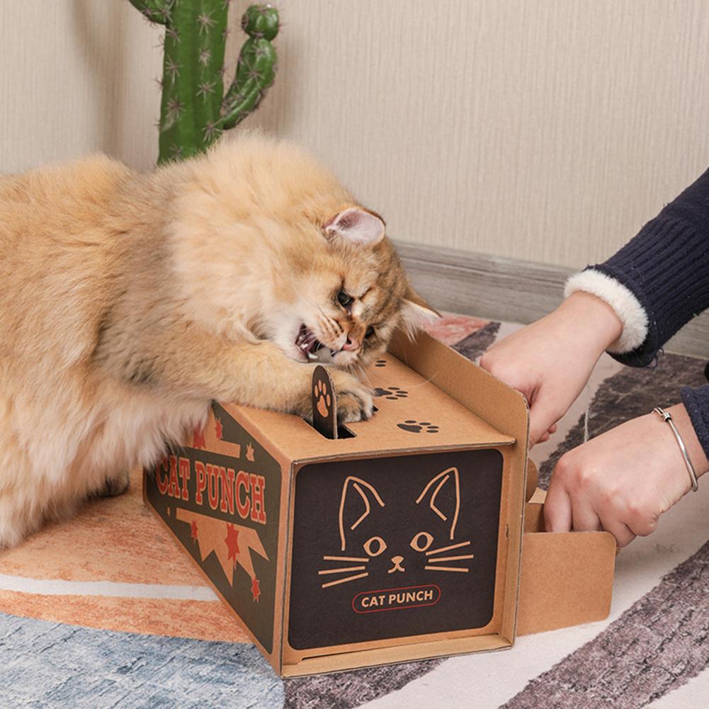 Cat Punch Scratch Interactive Mole Mice Game Toy DIY Mouse Pop Up Puzzle For Cats Treat Exercise Training Cat Toy Supplies. 