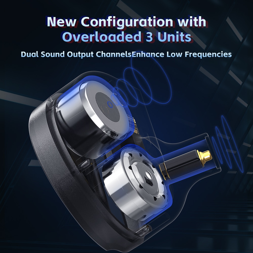 CVJ Konoka In-Ear Earphone With 3D Hifi Triple Hybrid (1DD + 1BA + 1Vibration Driver) Wired DJ Monitors Tuning Switch Headset. 