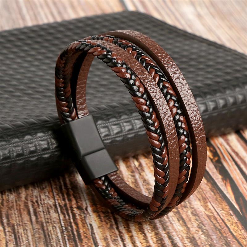 New Fashion Life Tree Leather Bracelet Men Classic Fashion Tiger Eye Beaded Multi Layer Leather Bracelet For Men Jewelry Gift. 