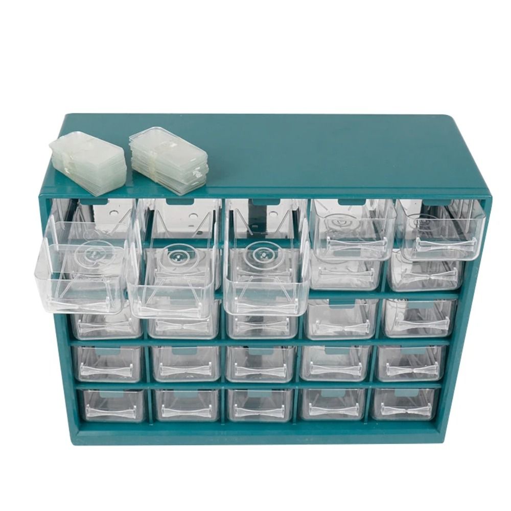 Durable 25 Multi-grid Drawer Parts Box Plastic Components Storage Component Box Sufficient Space Transparent Drawer Tool Box Hardware Parts. 