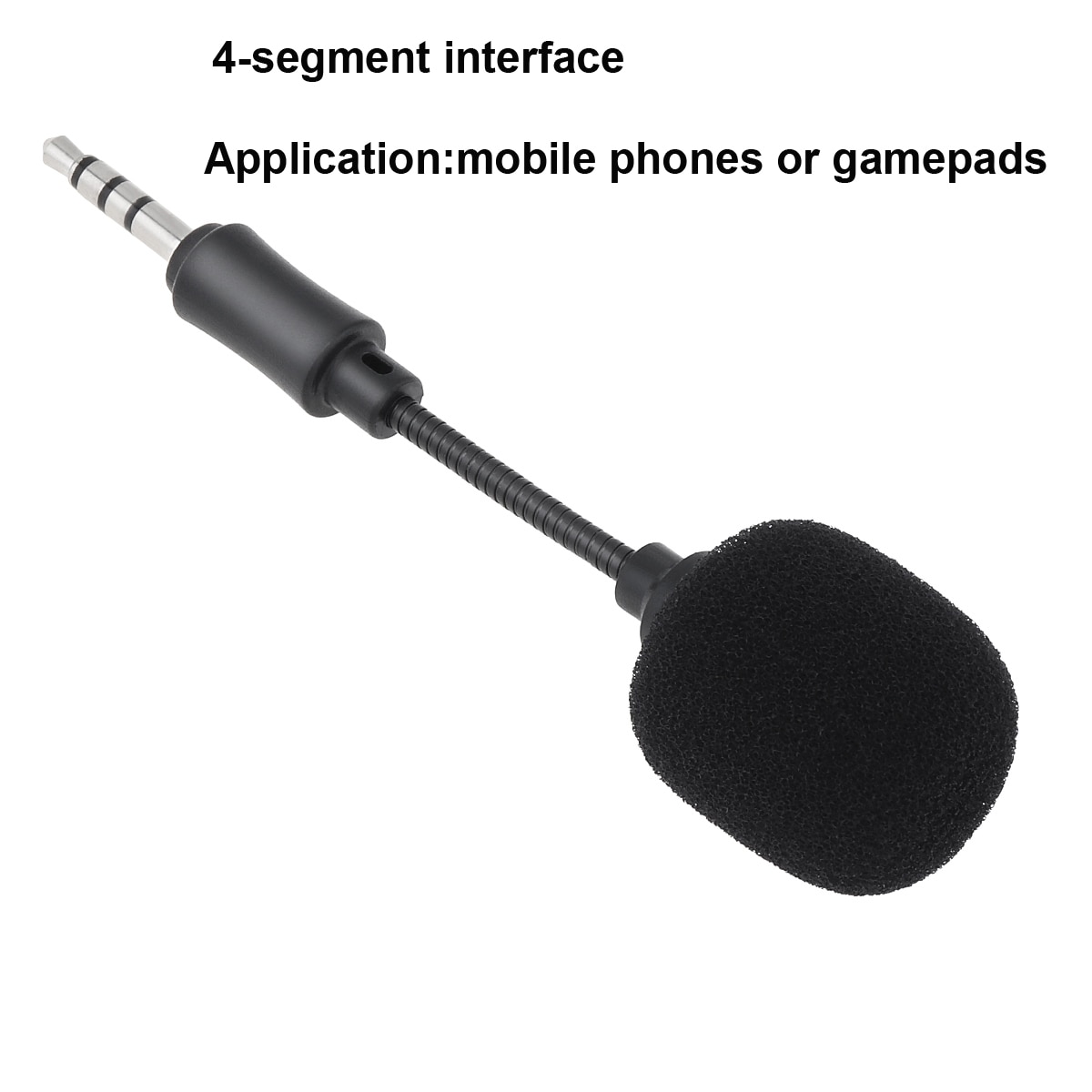 Mini 3.5mm Jack Flexible Capacitance Microphone Mic for  PC  Notebook 1 section interface