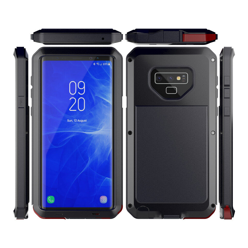 R-JUST for Samsung Galaxy S22 Ultra S21+ S20 Plus S10+ S10E S8+ S9+ S6 S7 edge Heavy Duty Protection Doom armor Metal Aluminum phone Case for Samsung Galaxy Note 20 Ultra Note 10+ Note 9 Note 8 Cover. 