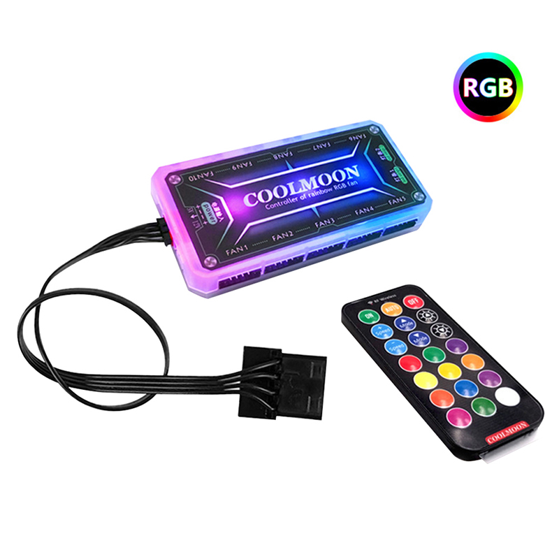 12cm Remote Control Computer Case Fan RGB Controller PC Cooling Chassis. 