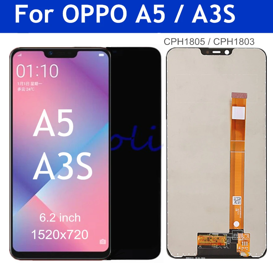 OPPO A3S / A5 LCD Display Touch Screen Assembly Replacement. 