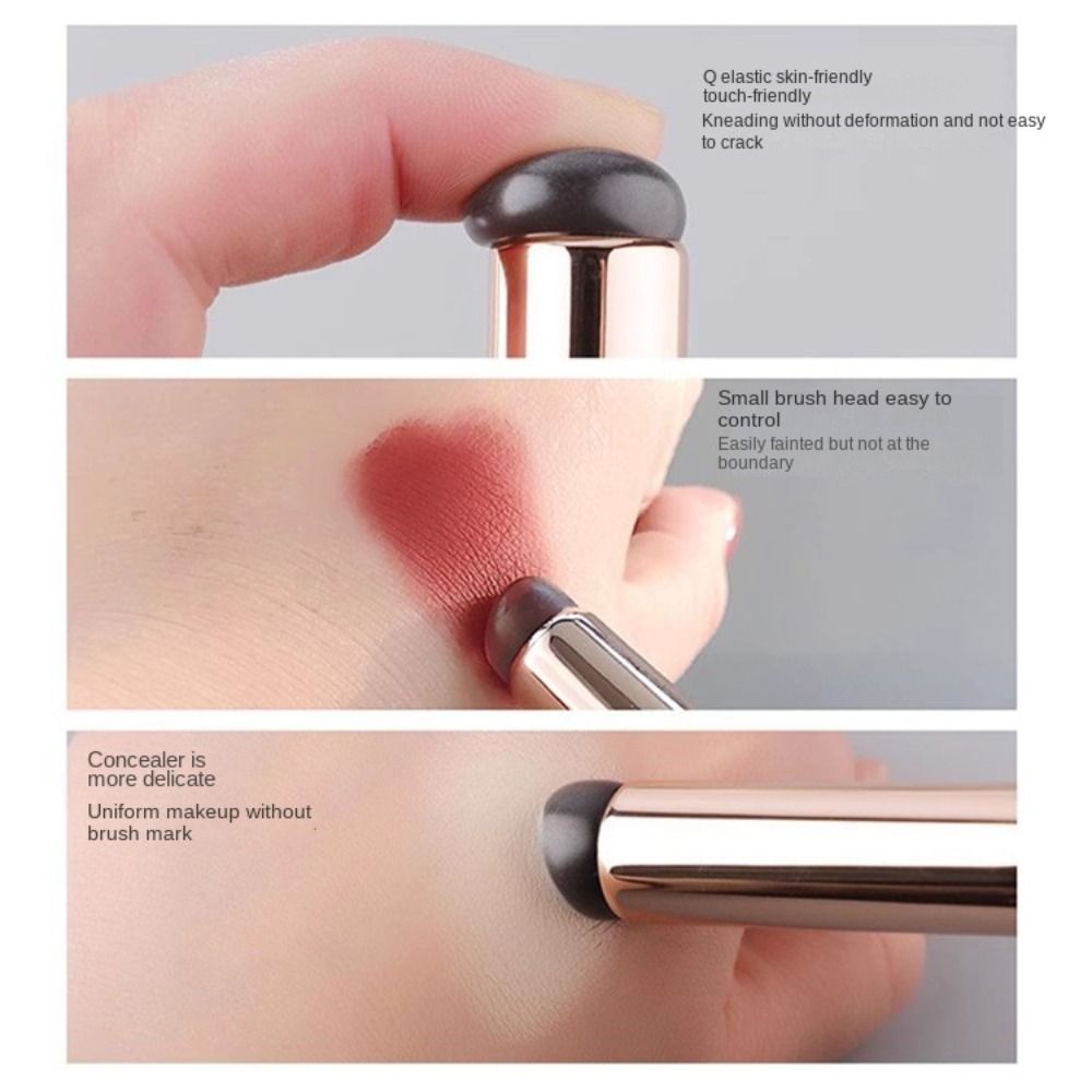 【The Edge of Beauty】Head lip brush new silicone soft tool portable like fingertips elastic lipstick brush lip. 