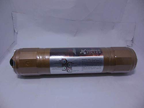 Active Copper Filter Cartridge for All Types of RO UV Water Purifier System 12 Inch (Brown) With 2pcs Push Elbow.. 