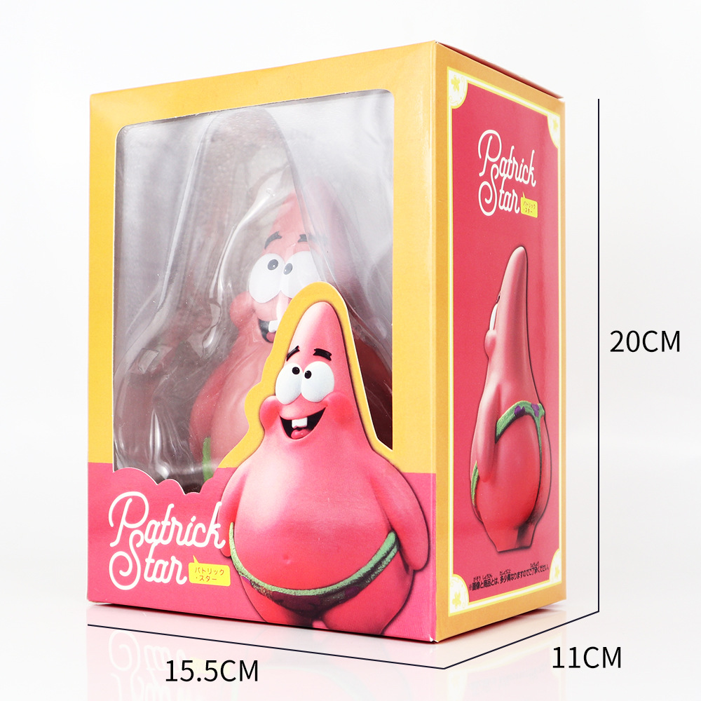 Cross-border new SpongeBob SquarePants animation figure Patrick star figure ornament car desktop cartoon figure model. 