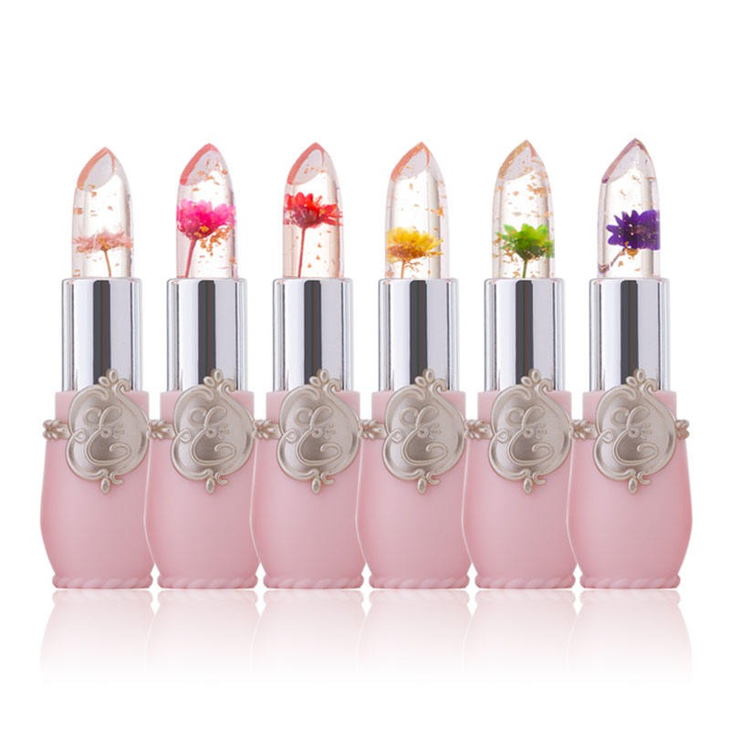 Crystal Jelly Lipstick Flower Magical Temperature Change Color Lip Balm Makeup Crystal Jelly flower Temperature Change Color 1 Piece