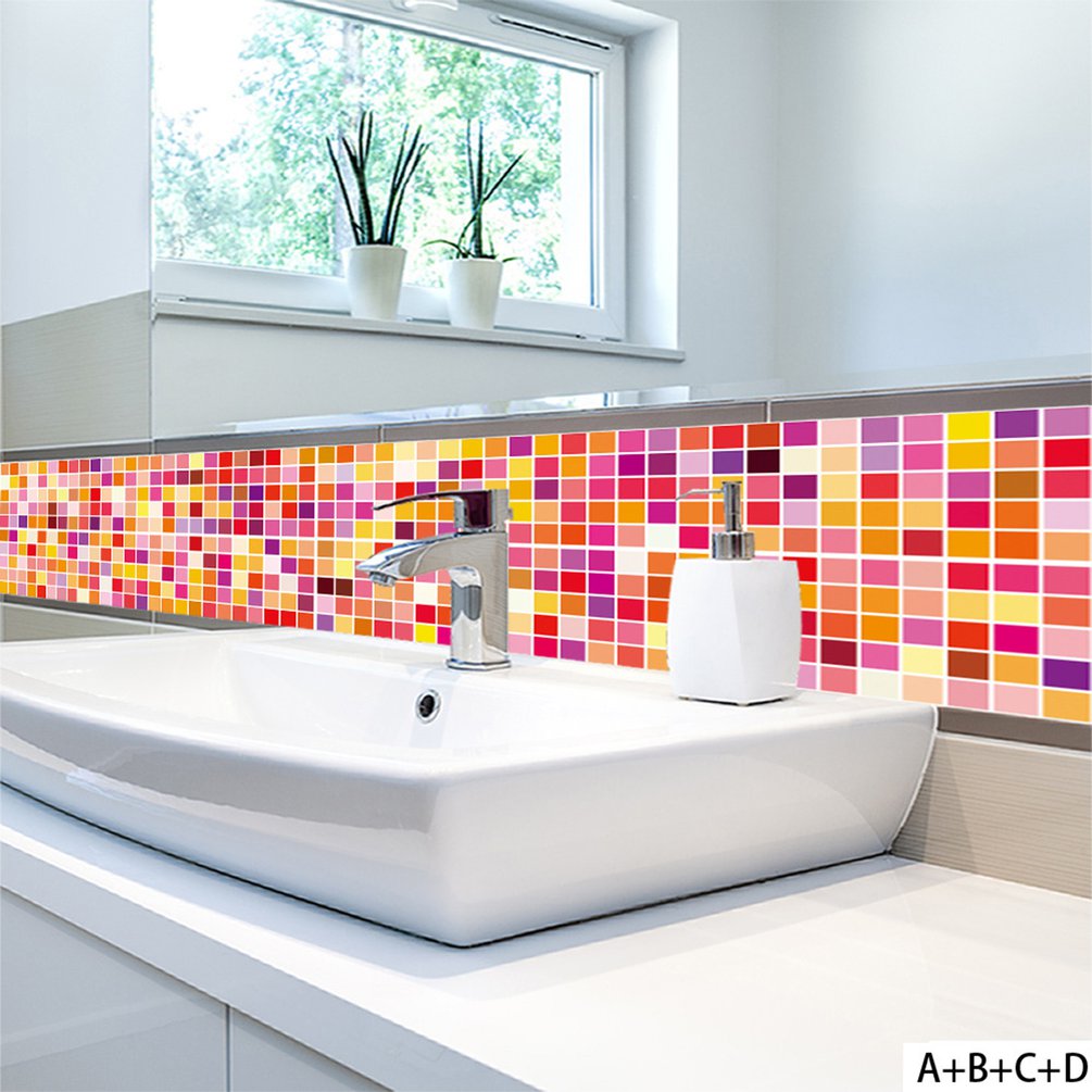 【3C VictoryEagle】cz041 Mosaic pattern tile stickers Waterproof Self-adhesive multi-color mixed. 