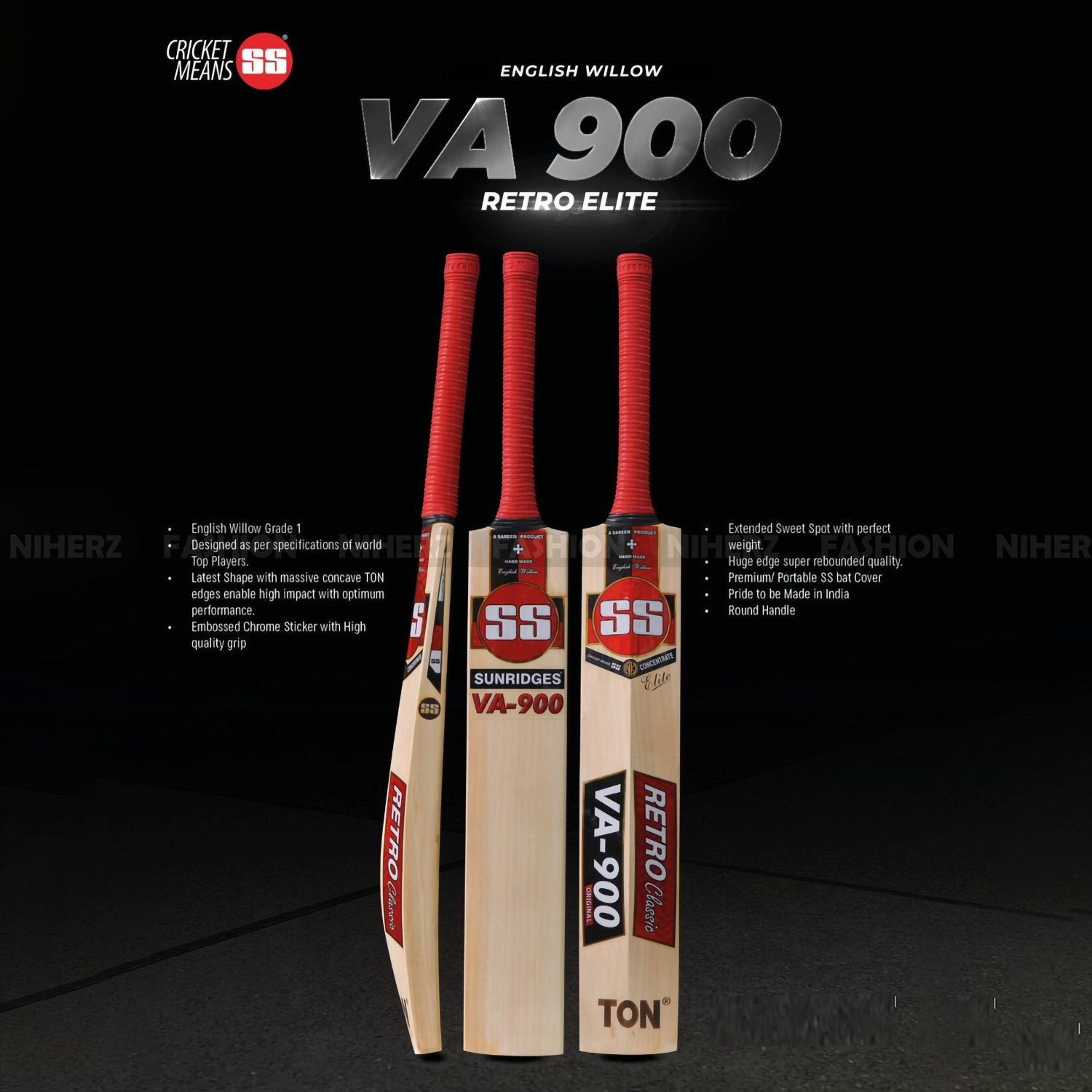 Duce Leather Ball Imported Premium English Willow Cricket Bat Ss Va-900 Cricket Bat - Elevate Your Cricket Game With This Professional-Grade Bat. 