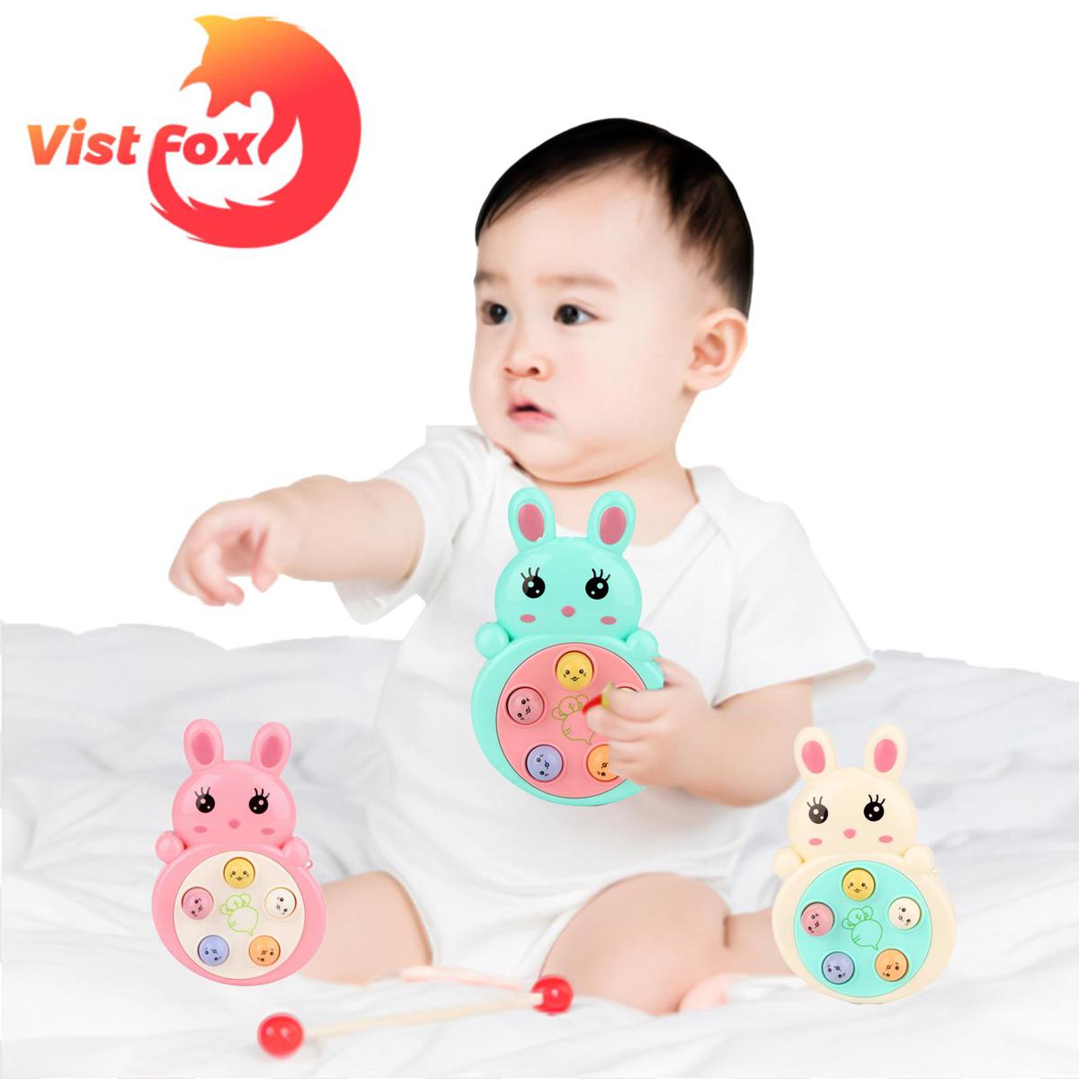 Vist Fox Whack-a-mole Toy Push to Play Whack-a-mole Toy with Hanging Rope