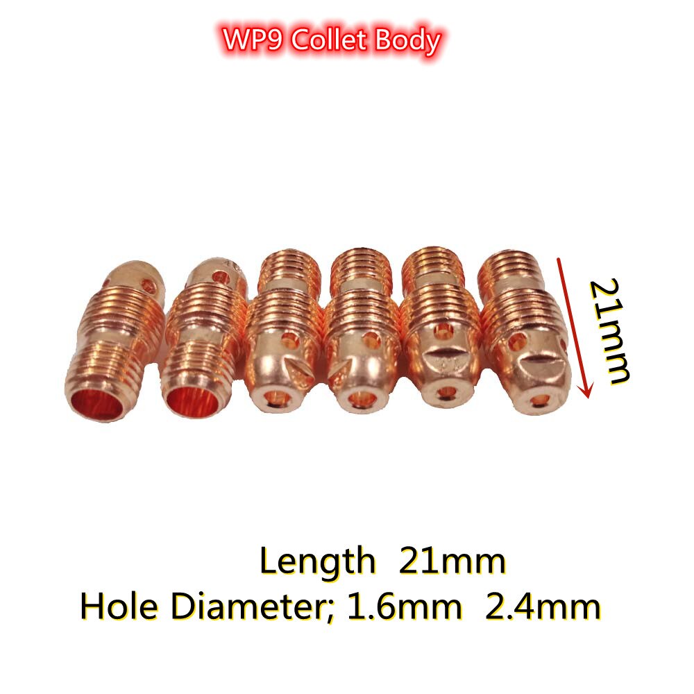 【VisioN Shop】24pcs Argon TIG Welding Torch Consumable 2.4mm 1.6mm TIG Tungsten Electrode Collet Alumina Nozzle for WP9 WP9V WP9FV TIG Torch. 