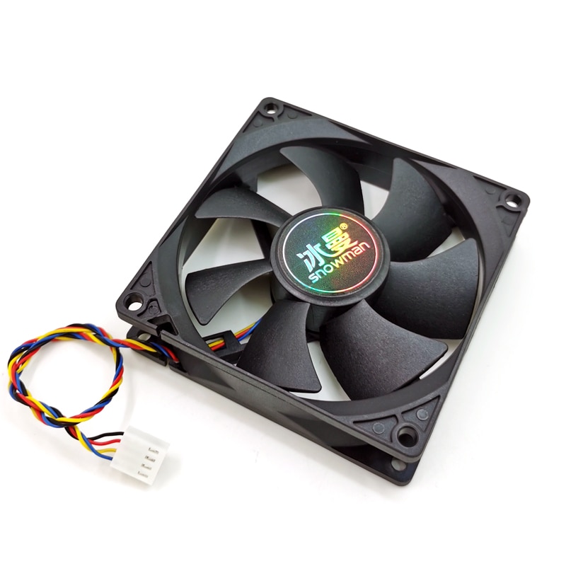 SNOWMAN 90mm 4 Pin PWM Fan 92mm Computer Case Fan Silent 9CM CPU Cooling Fan Quiet PC Cooler Fan Case Fan DC12V Adjust Fan Speed-2000RPM PWM 4 Pin-4 Fan. 