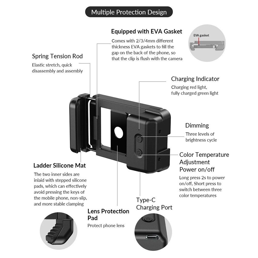 APEXEL FL23 Universal Phone Clip with 0.45�Macro Lens-02#. 