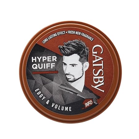 Gatsby Hair Styling Wax - Edgy & Volume, For Hyper Quiff Style, Non Sticky, Volumizing Finish, Anytime Re-Stylable, Easy Wash Off - 75gm