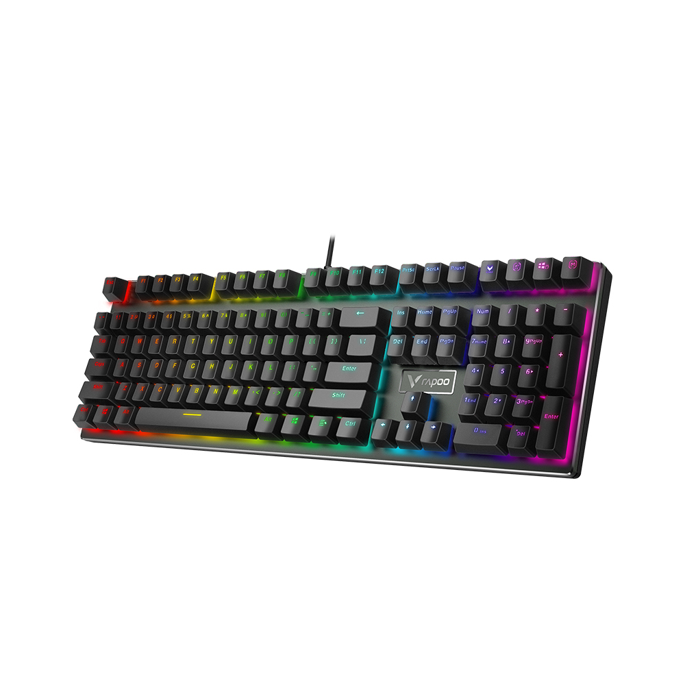 Rapoo VPRO V700RGB Alloy Blue Switch Backlit Mechanical Gaming Keyboard Adjustable RGB backlight Conflict-free design. 