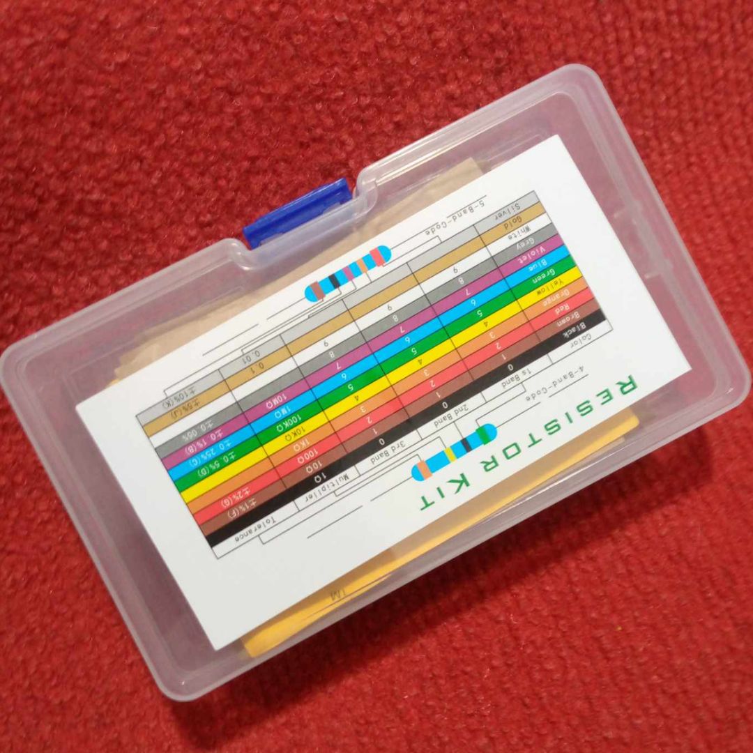 600Pcs Resistor Combo Tolerance 1% 1M 1K, 47K, 470K, 10K, 20K, 22OHM 30 Values Resistor Carbon Film Resistor 1/4W Resistance 0.25 Watt Fixed Resistors 2 Pin Leads With Storage Box. 