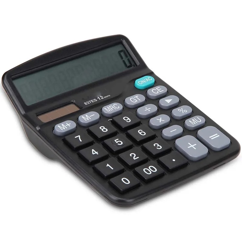 【3C VictoryEagle】Small Calculator 12-digit LCD Display Calculator Dual Power Supply Financial Computer with Big